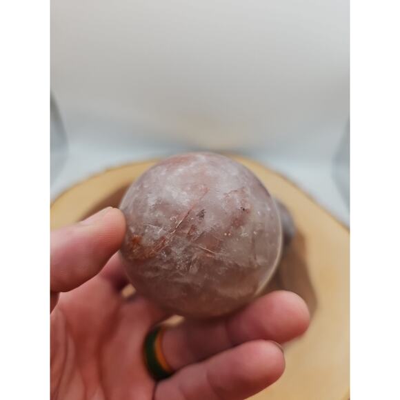 Fire Quartz Crystal Sphere 55-60mm W/stand 1 Each - Picture 3 of 13